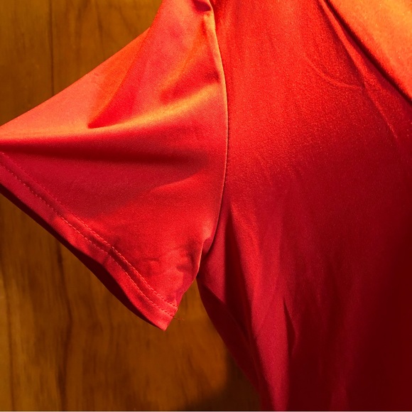 Red Mid Button Blouse Short Sleeve XXXL PF - Picture 4 of 5